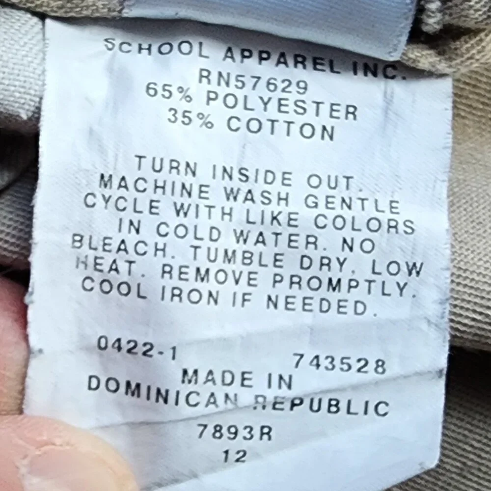 Donnelly's Khaki Chino Uniform Pants Size 12